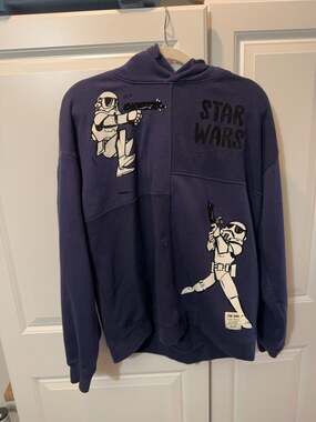 Star Wars Stormtrooper Graphic Hoodie Navy Blue Size M